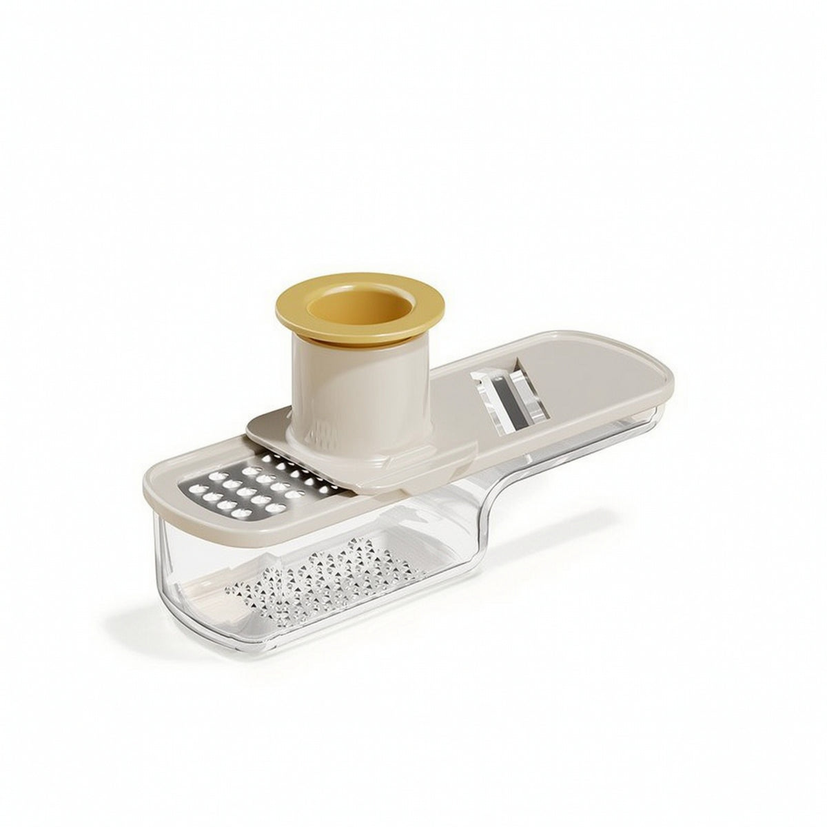 Food Grater with Container Stainless Steel Vegetable Slicing with hands guard Compact Utensil for Small Kitchens