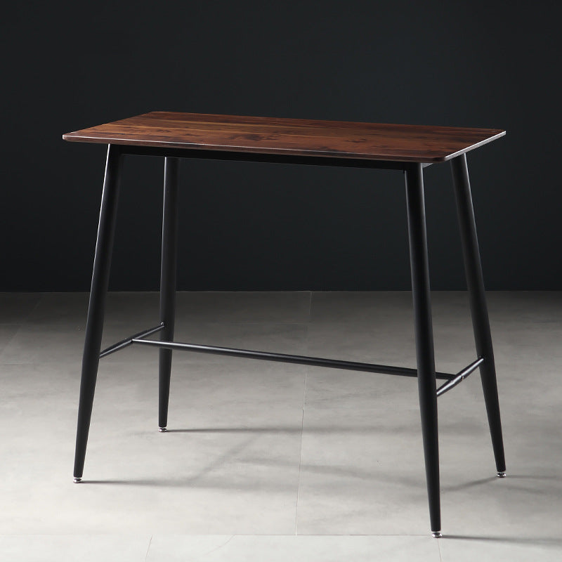 Industrial Style Rectangular Bar Table Iron Art Dining Table Coffee Shop Milk Tea Shop High Foot Table Negotiation Table and Chairs