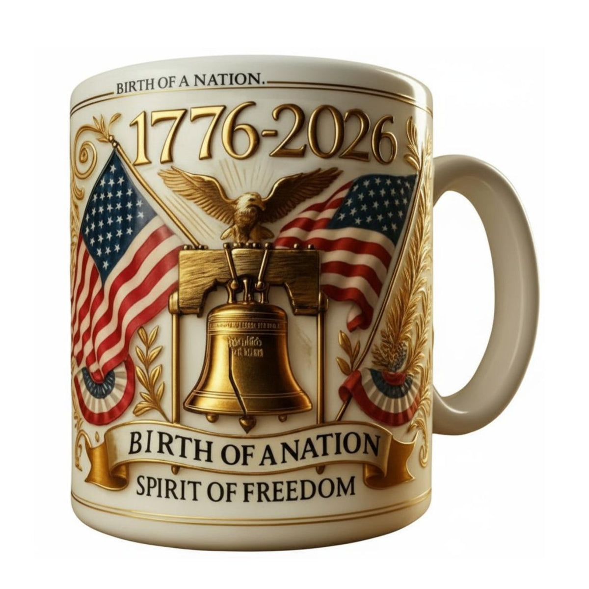 American 250th Anniversary Mug Collectible Item the Nation 250th Anniversary Mug Double Sided Print Patriotic Coffee Cup for Collectors, Nationalists
