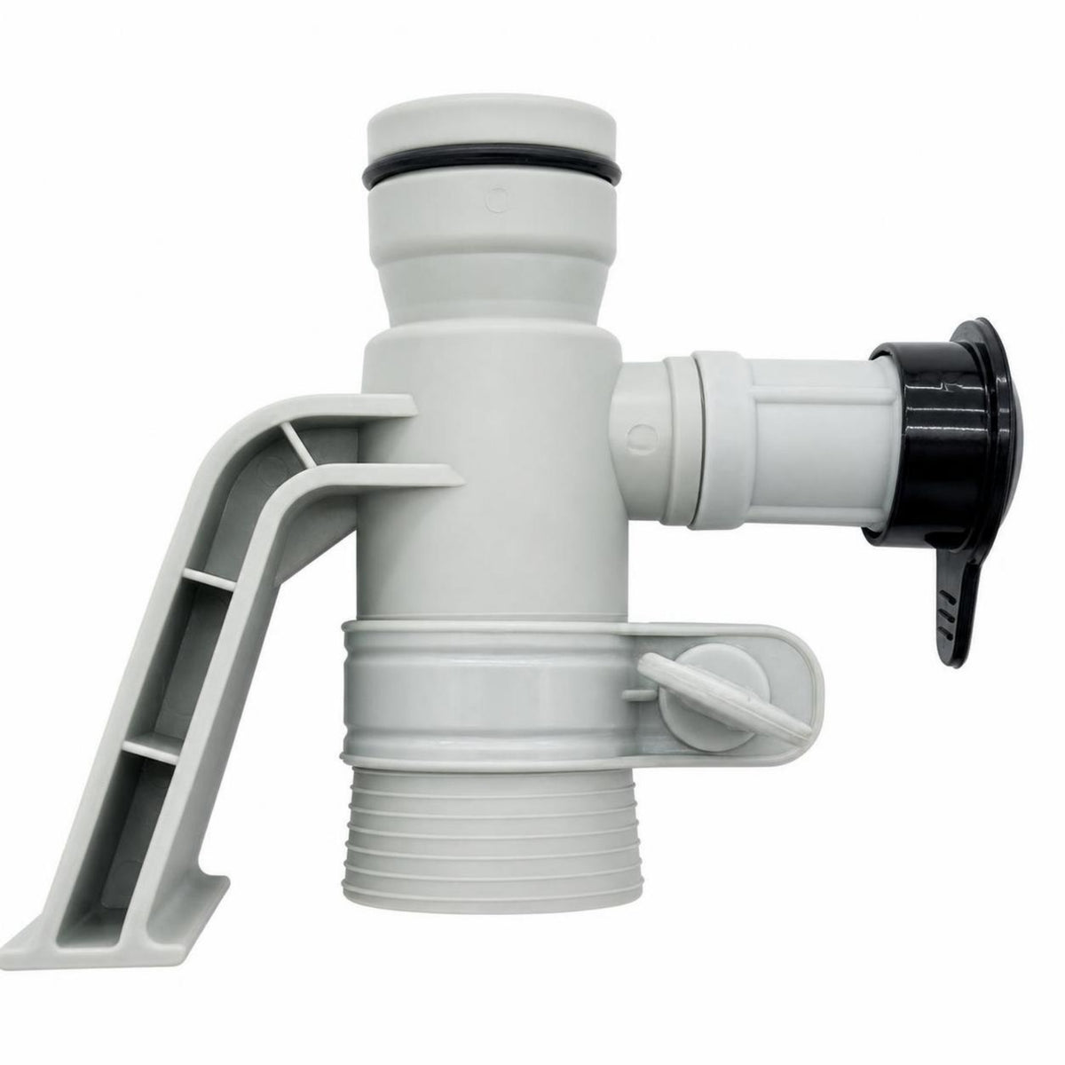 Screw-on Pipe Holder with Air Jet Valve Plastic Jet Valve with Support Arm Compact Pool Pipe Support Easy Installation