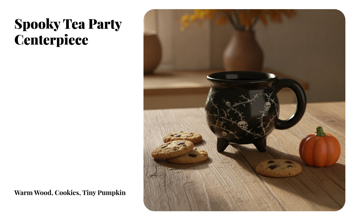 Spooky Cauldron Mug Witchy Cauldron Cup Gothic Mug with Feet Ceramic for Witchcraft Enthusiasts, Goth Lovers, Halloween Parties, Autumn Gatherings, Office Desk