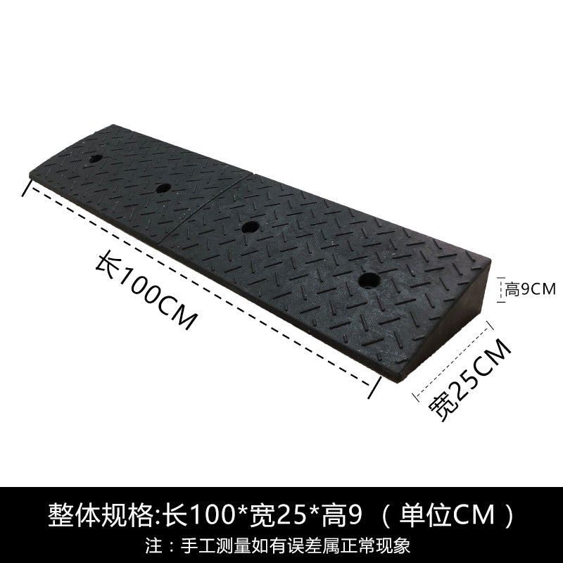 Heavy-Duty Rubber/Plastic Curb Ramp for Driveways, Thresholds, and Steps