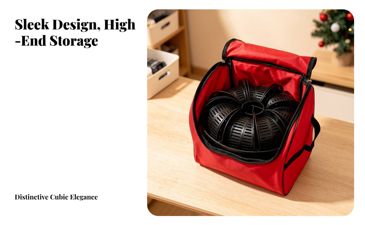 Untangle Christmas Light Storage Bag | 600D Oxford material, Space-Saving Foldable Design, Light Storage Bag with Reel, for Closet