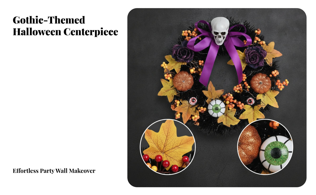 Gothic Spooky Wreath with Skulls