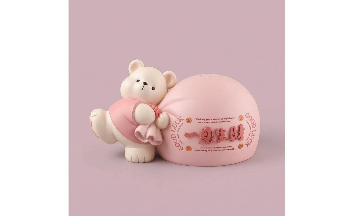 Bears Piggy Bank Carved Bears Money Bank Adorable Container for Nursery