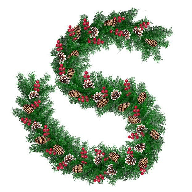 2.7m Dense PVC Christmas Vine Door Hanging Decoration for Hotels and Malls