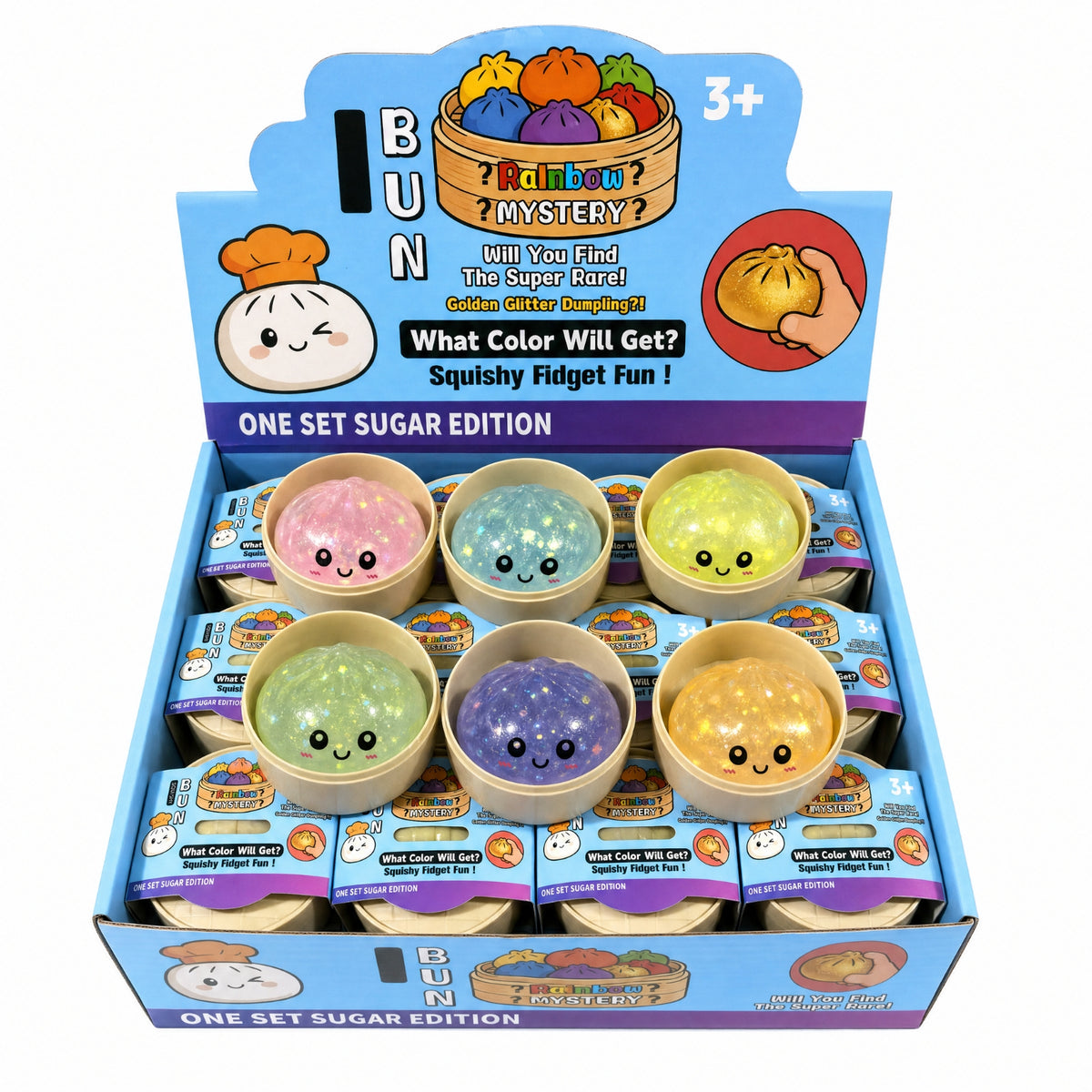 12 Pieces Cute Squishy Toy with Container Soft Dumpling Squishy Tactile Dumpling Stress Ball Hand-Held for Classroom