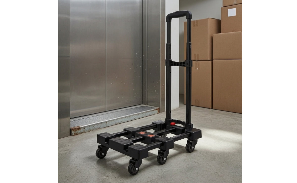 Telescopic Foldable Hand Cart Portable Folding Platform Cart Compact Platform Dolly Maneuverable for Warehouse