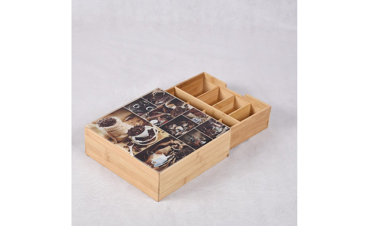 Tea Bag Storage Drawer Easy to Clean Tea Bag Organizer Box No Assembly Needed