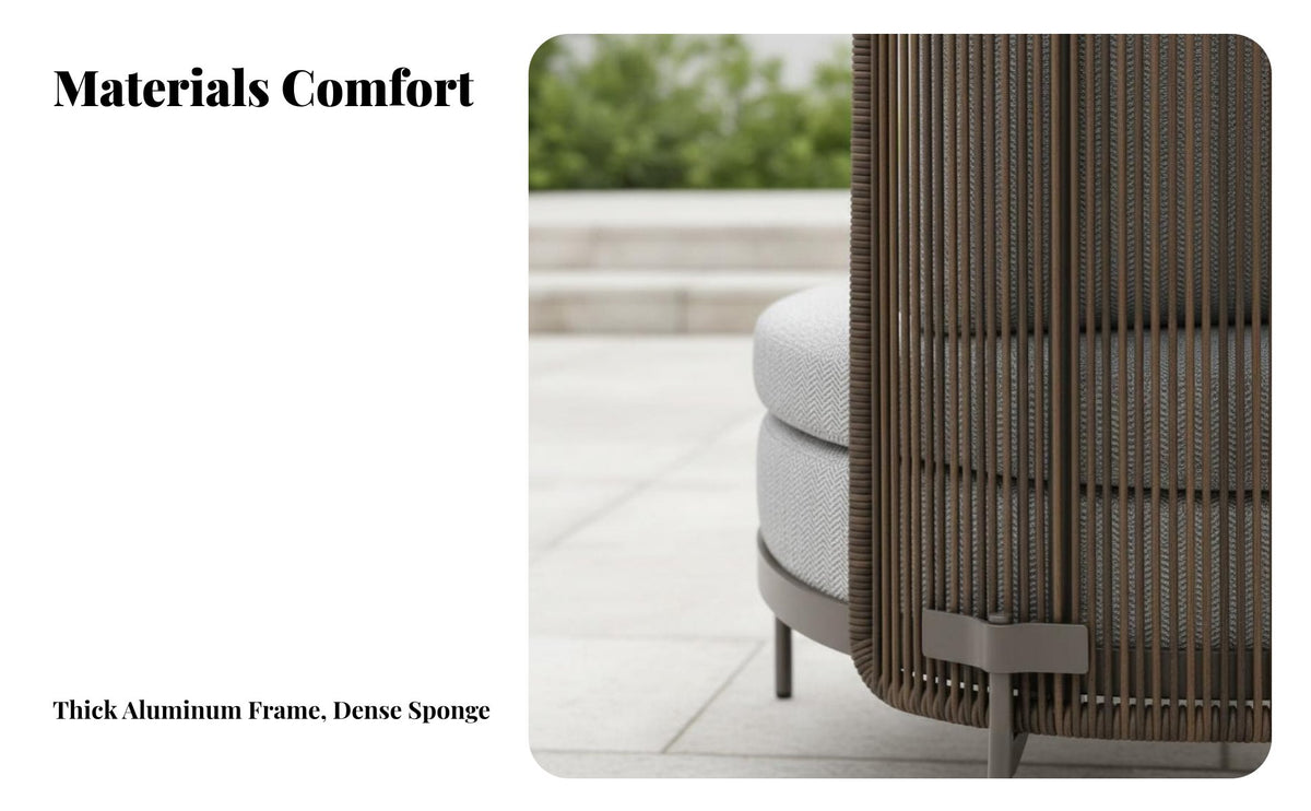 4 Pieces 4-Piece Woven Sofa Set Nordic design Outdoor Furniture Weather-Resistant Patio Seating for Business Owners, Homeowners, Garden, rearyard, Deck