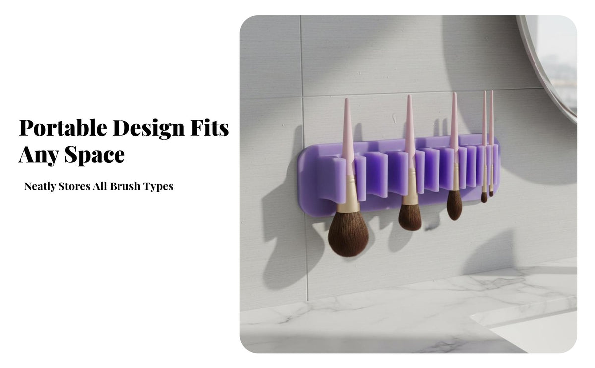 Makeup Brush Dehydrating Rack Easy to Clean Silicone Makeup Brush Holder Portable Desktop Cosmetic Tool Stand for Women, Dressing Table, Bedroom