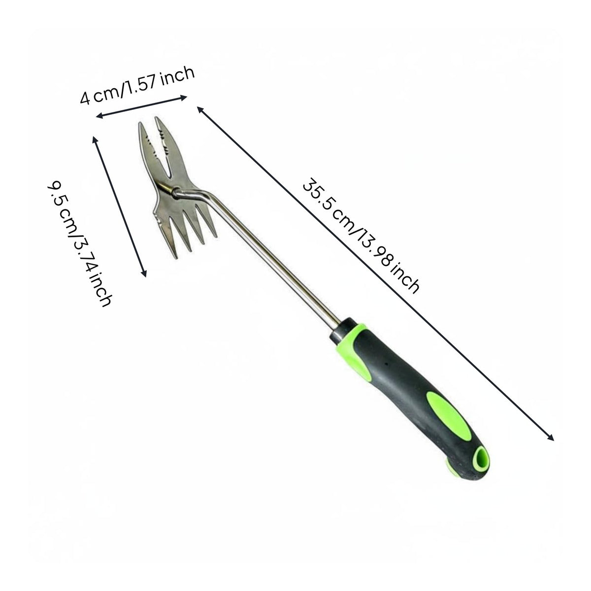 Four-Prong Weeder Easy to Use Manual Invasive Growth Puller Stainless Steel Invasive Growth Hook