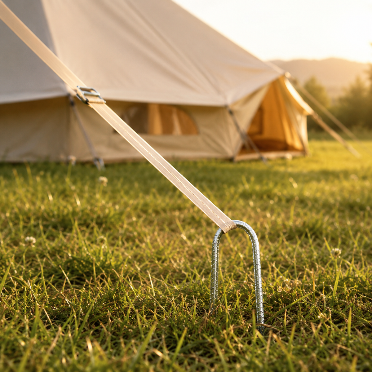 Galvanized J-Shaped & U-Shaped Ground Anchors, Threaded Tent Stakes for Lawn & Landscape Fabric, Construction Nails