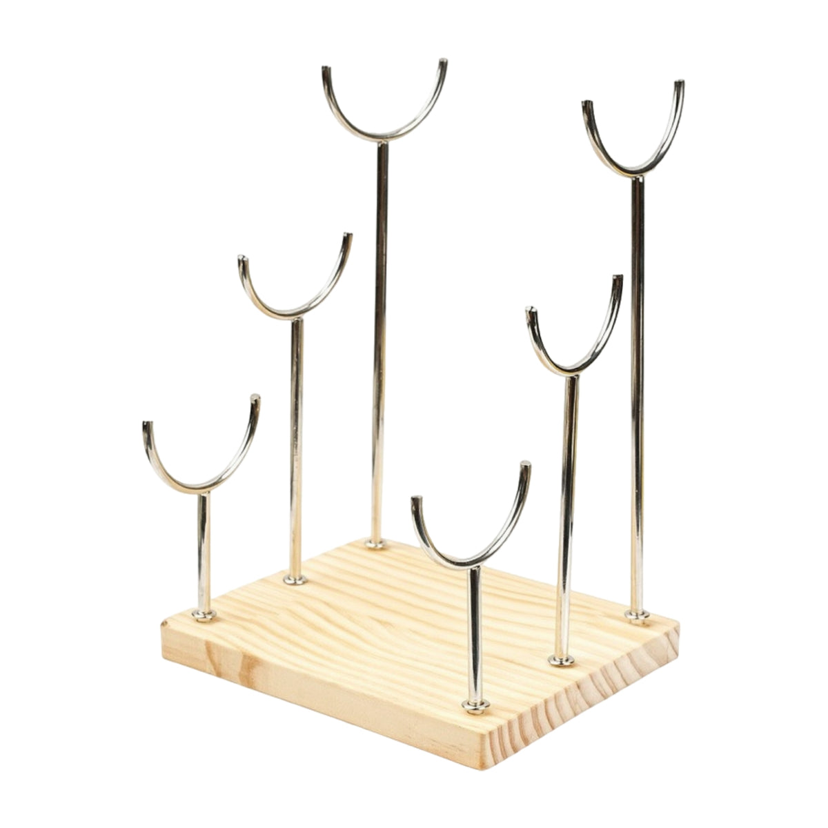 Jewelry Display with Wood Base Space-Saving Jewelry Stand with Wood Base Sturdy