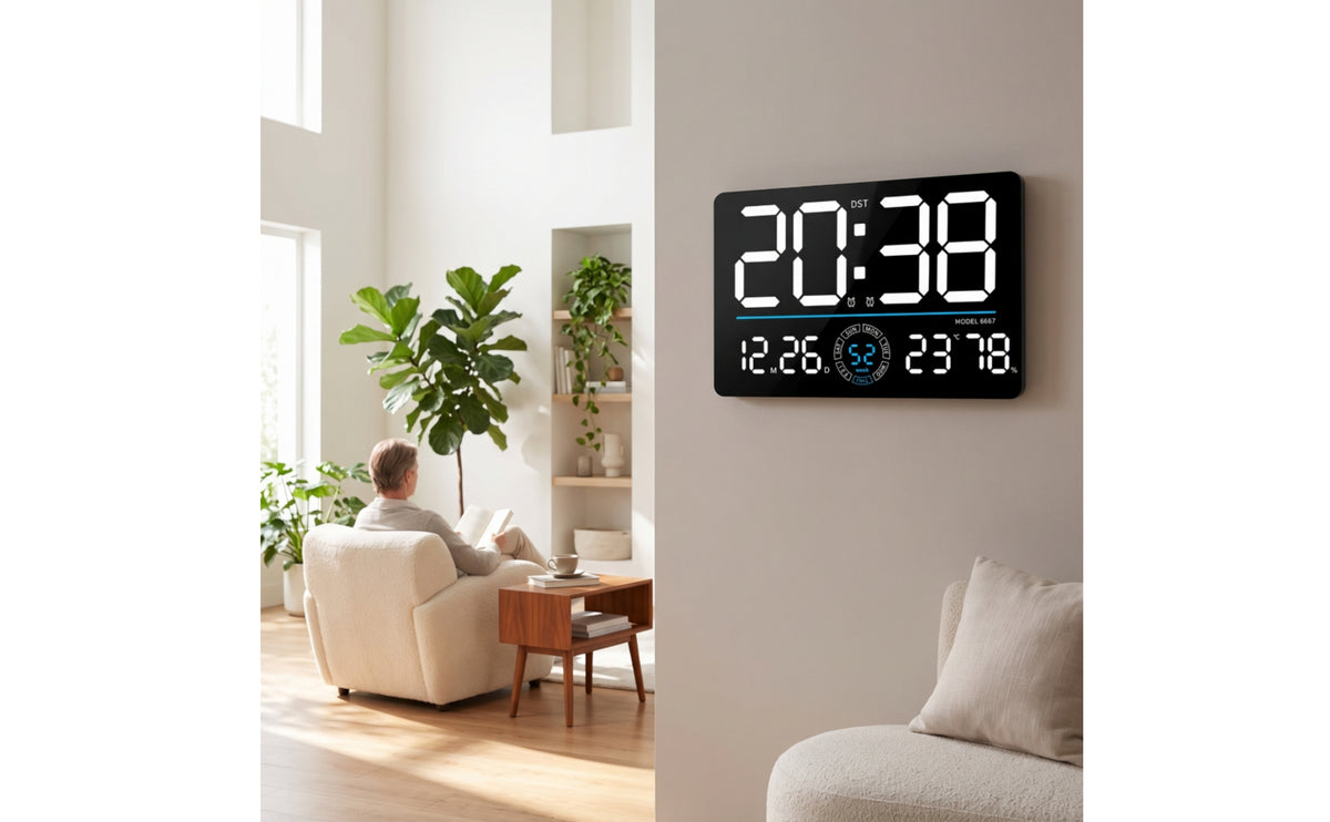 LED Digital Wall Clock Digital Wall Clock High-Contrast for Office, Bedroom