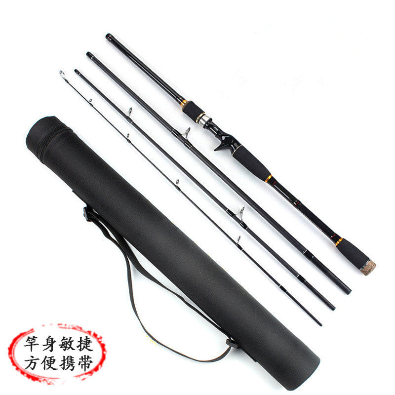 Portable Carbon Fiber 4-Piece Casting/Spinning Fishing Rod for Travel