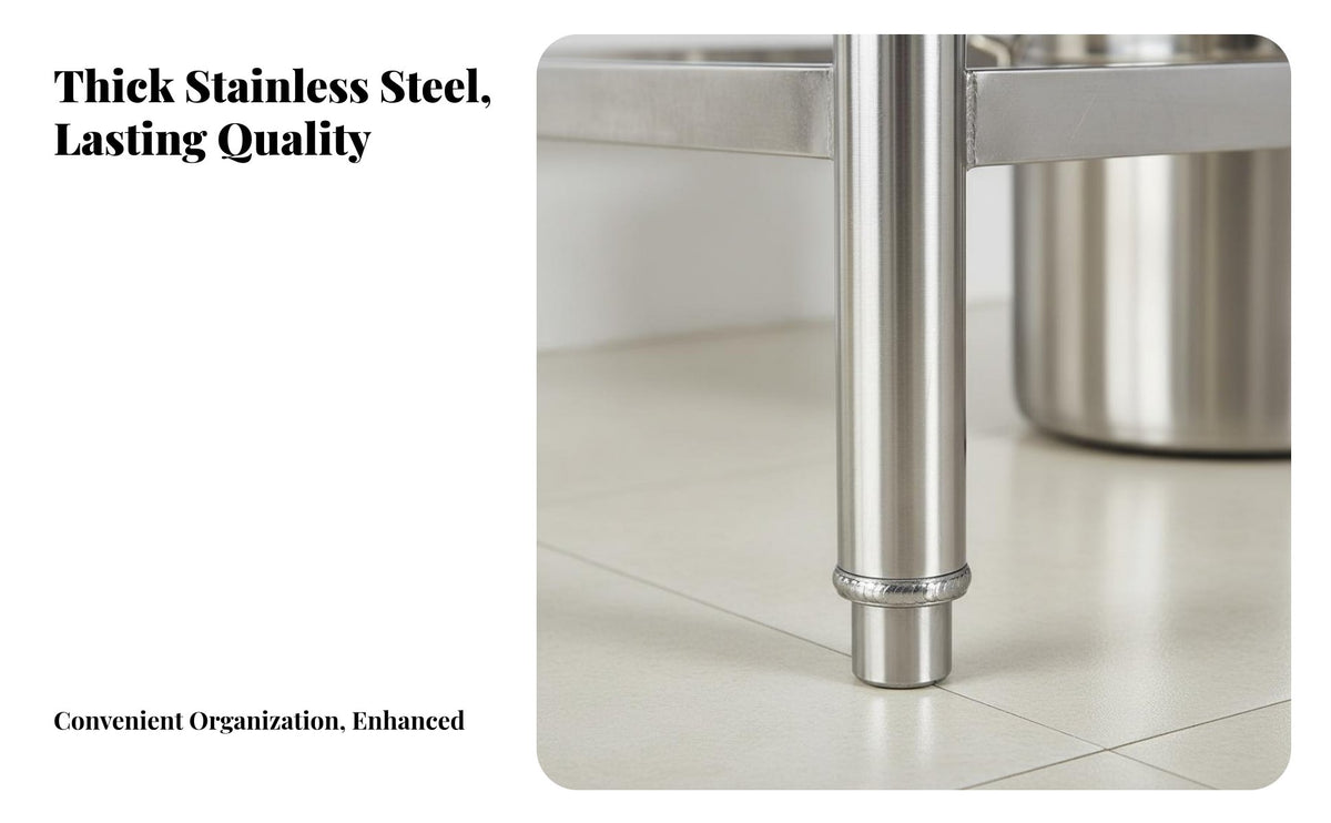 Stainless Steel Work Table Easy to Clean Restaurant Cutting Table Rust Resistant Kitchen Furniture for Caterers, Chefs, Bakery, Workshop, Laundry Room