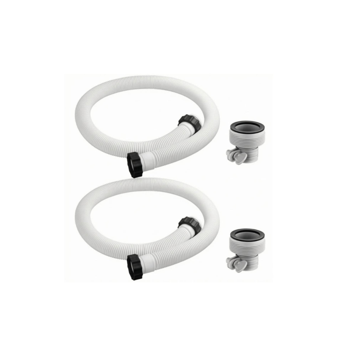2 Pieces Ribbed Pool Vacuum Hose Set Clamp-Style Corrugated Pool Hose