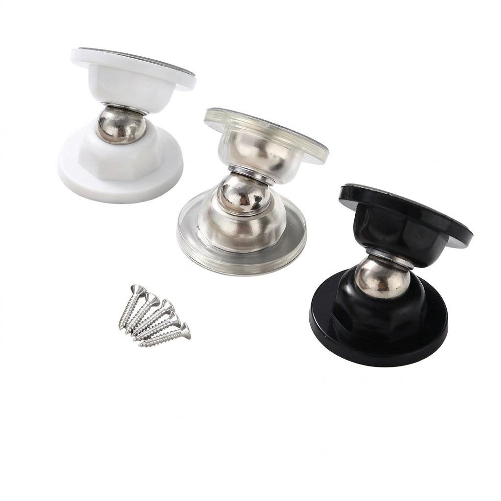 Strong Silent Silicone Door Stopper Wall Mount, Short Holder No Drill for Hotel Home, PVC Catch with Matte Finish for Homeowners
