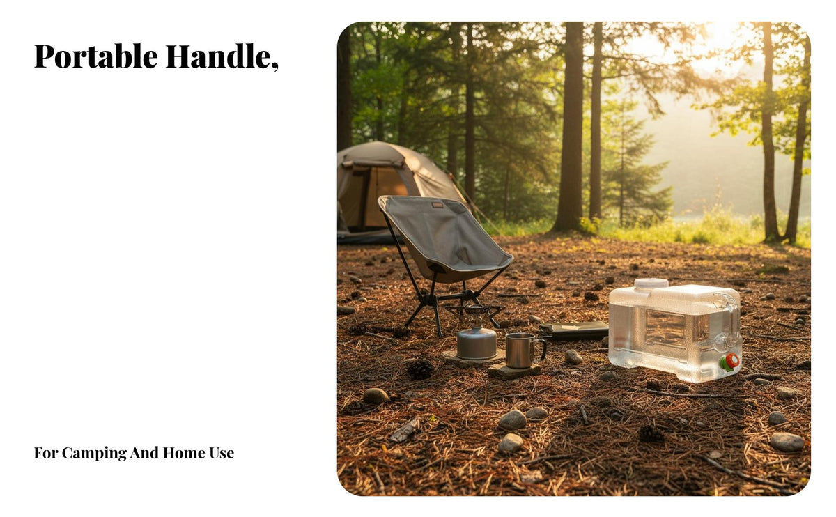 Portable Water Jug with Spigot Clear Design Clear Water Bucket with Handle for Campers, Hikers, Car Travel
