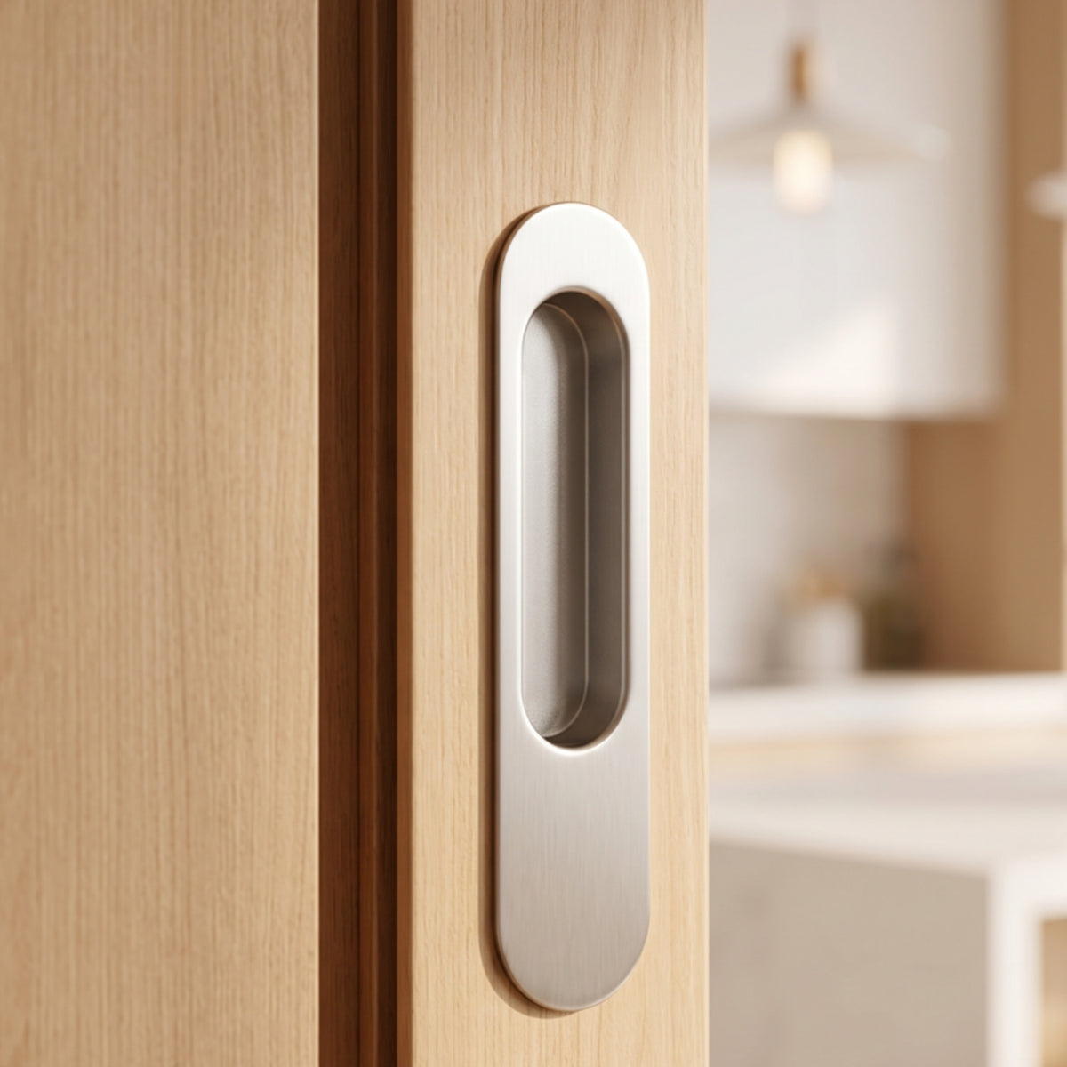 Recessed Pull with Finger Grip Space Saving Recessed Finger Flush Pull Smooth Sliding Door Handle for Wardrobes