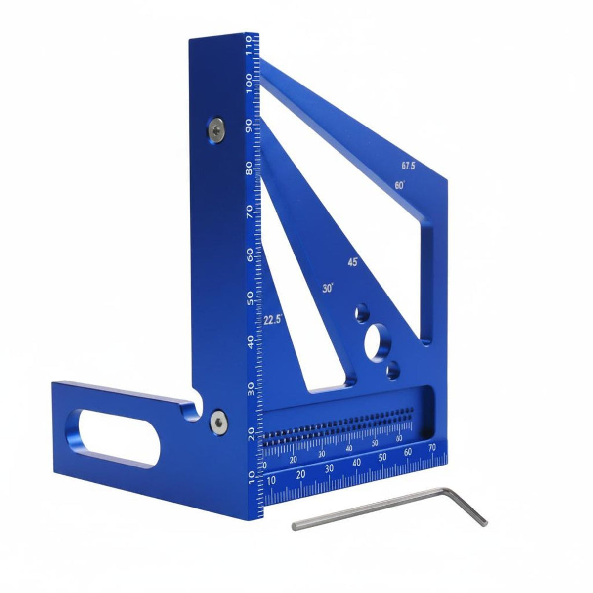 Laser Engraved Scale Woodworking Triangle Square CNC Machined Aluminum Angle Ruler High Precision 90-Degree Angle Marking Ruler Imperial and Metric Markings for Woodworkers, Carpenters, Carpentry, Workshop