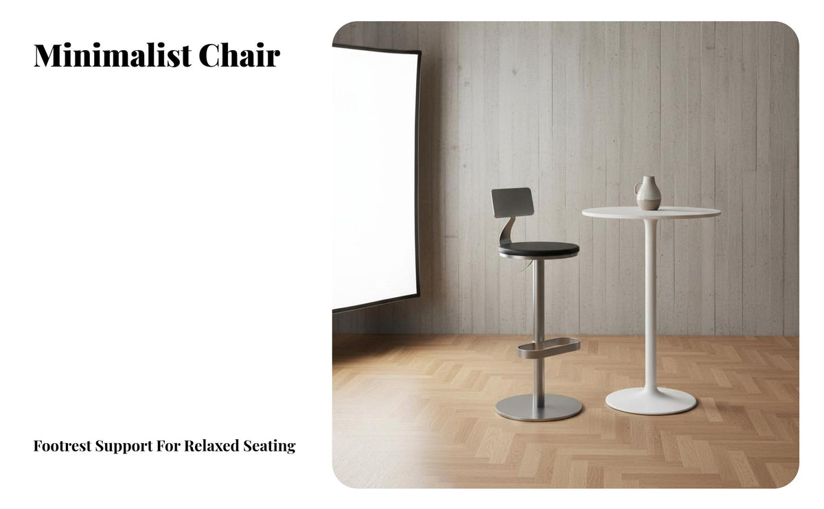 Modern Bar Stool Minimalist Design Backrest Counter Stool Sturdy Frame Modern Pedestal Bar Chair for Homeowners, Design Enthusiasts, Cafe
