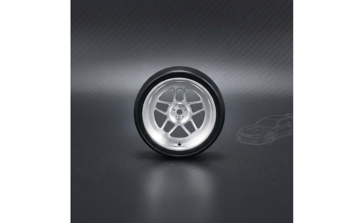 4 Pieces Upgraded 1/18 RC Drift Wheels with Metal Rims, Wear Resistant Tires