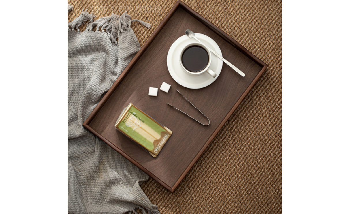 Walnut Serving Tray Smooth Walnut Serving Board Portable for Hosts, Tea Service, Coffee Table, Home Cafe