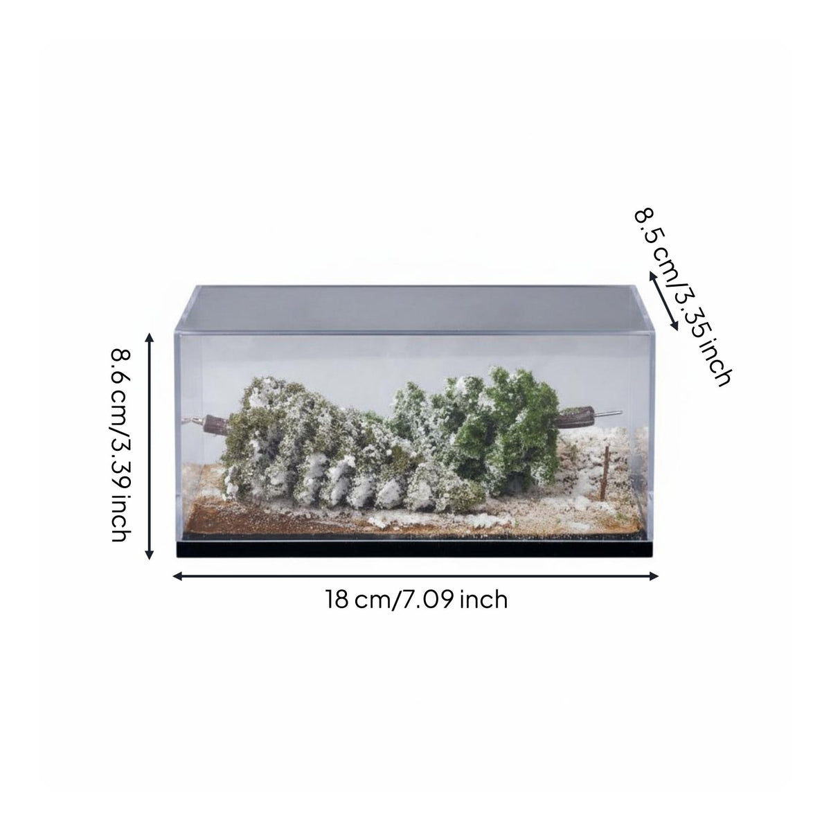 Winter Woodland Diorama Snow Covered 1:64 Scale Diorama DIY Craft Display Decor for Collection