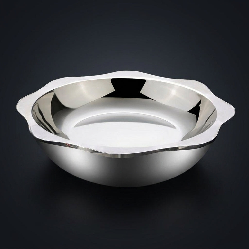 Hot Pot for Induction Cooker with Stainless Steel Single Bottom, Food Grade Thickened Material, Shabu Shabu Pot Basin, No Lid Restaurant Bowl