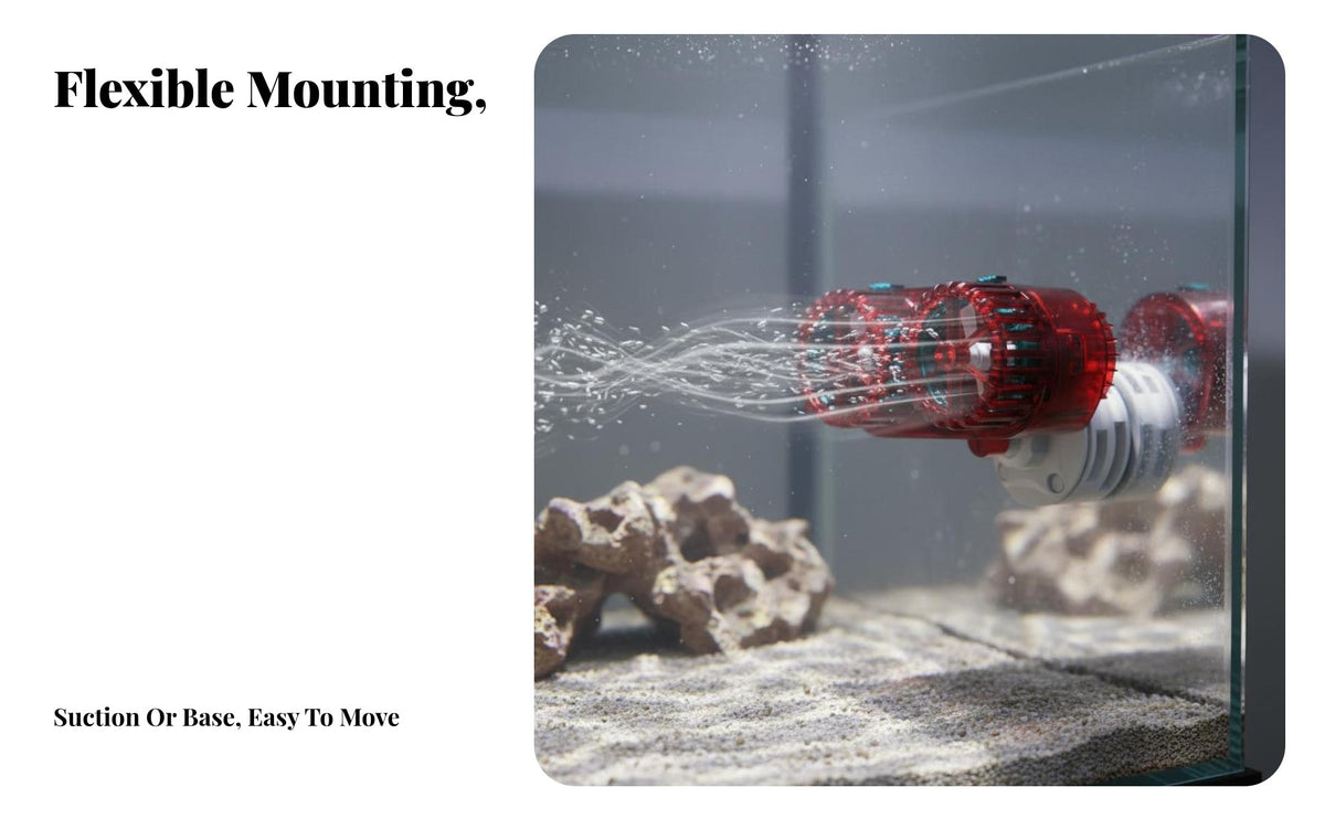 Aquarium Water Circulator Suction Cup Mount Fish Tank Current Pump Anti-Backflow Function Mini Water Circulation Pump for Freshwater Tanks