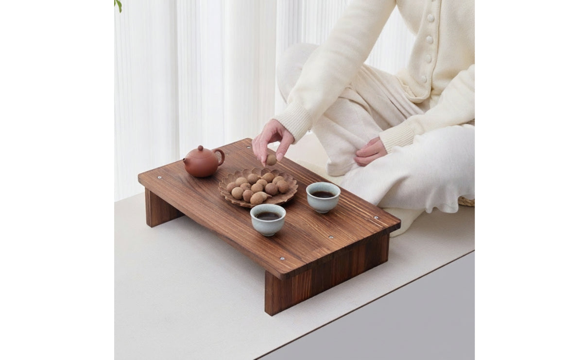 Low Tea Table Solid Wood Tatami Table Compact Furniture for Bay Window, Balcony