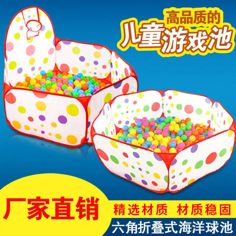 Foldable Kids Play Tent with Basketball Hoop - Portable Ocean Ball Pit for Indoor/Outdoor Use