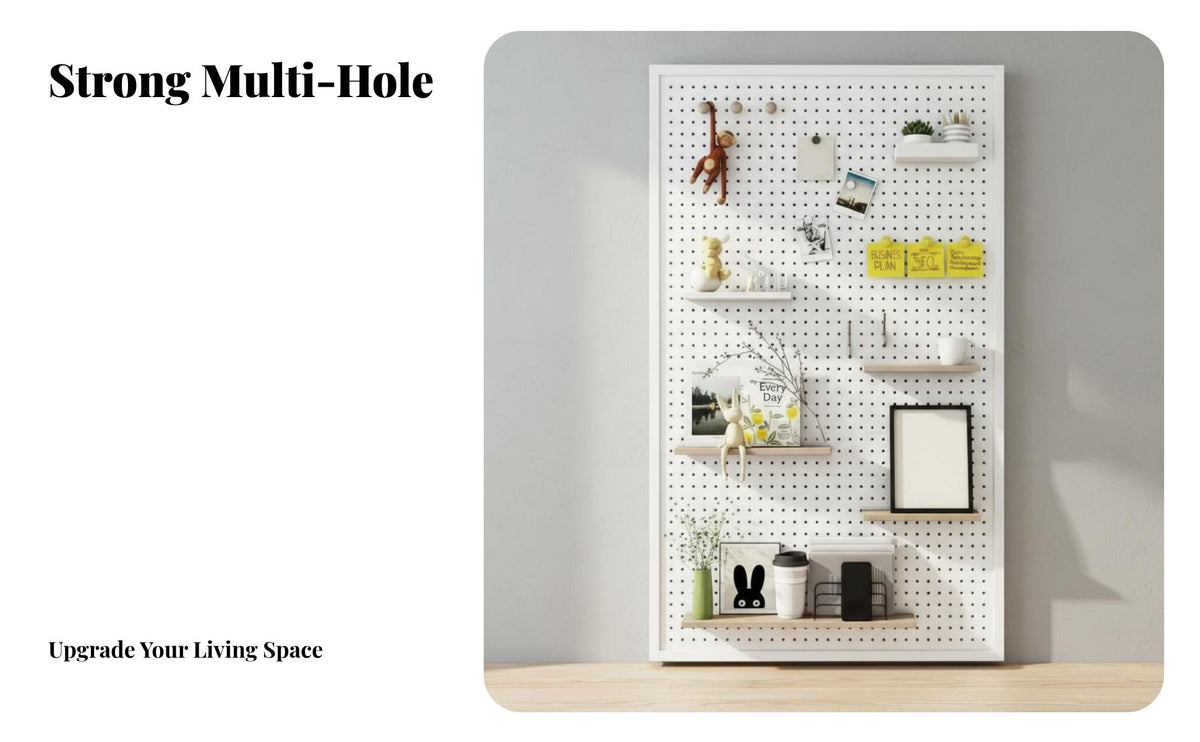 Multifunctional Round Hole Pegboard Easy to Install Wall Mount Pegboard Kit Versatile Use Wall Mounted Tool Board Customizable Layout for DIY Enthusiasts, Shop Owners, Dorm Room, Workshop, Garage, Retail Outlet S