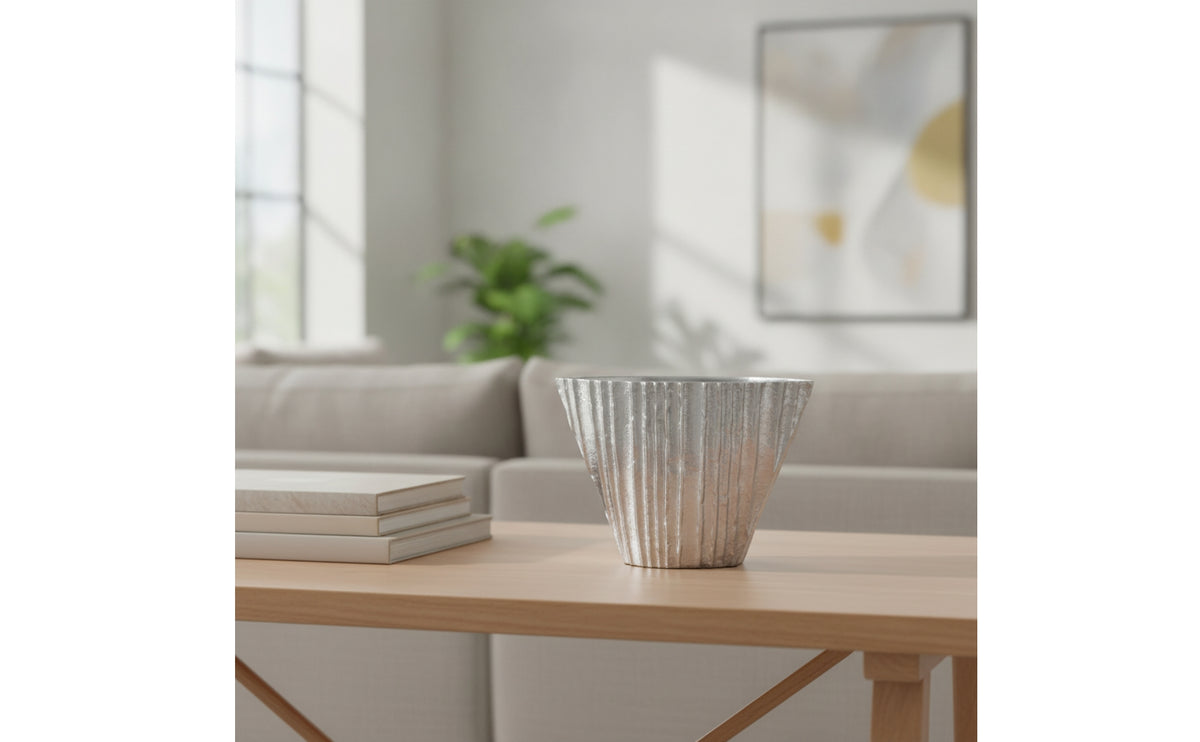 Resin Vase Textured Geometric Vase Tapered Vessel for Home Decor, Tabletop, Coffee Table