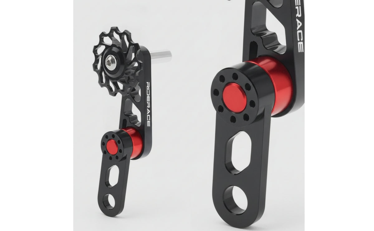 Cycle Chain Tensioner CNC-Machined Chain Tensioner with Pulley Aluminum Alloy for Cyclists, Riders, Drivetrain Conversions, Folding Bikes