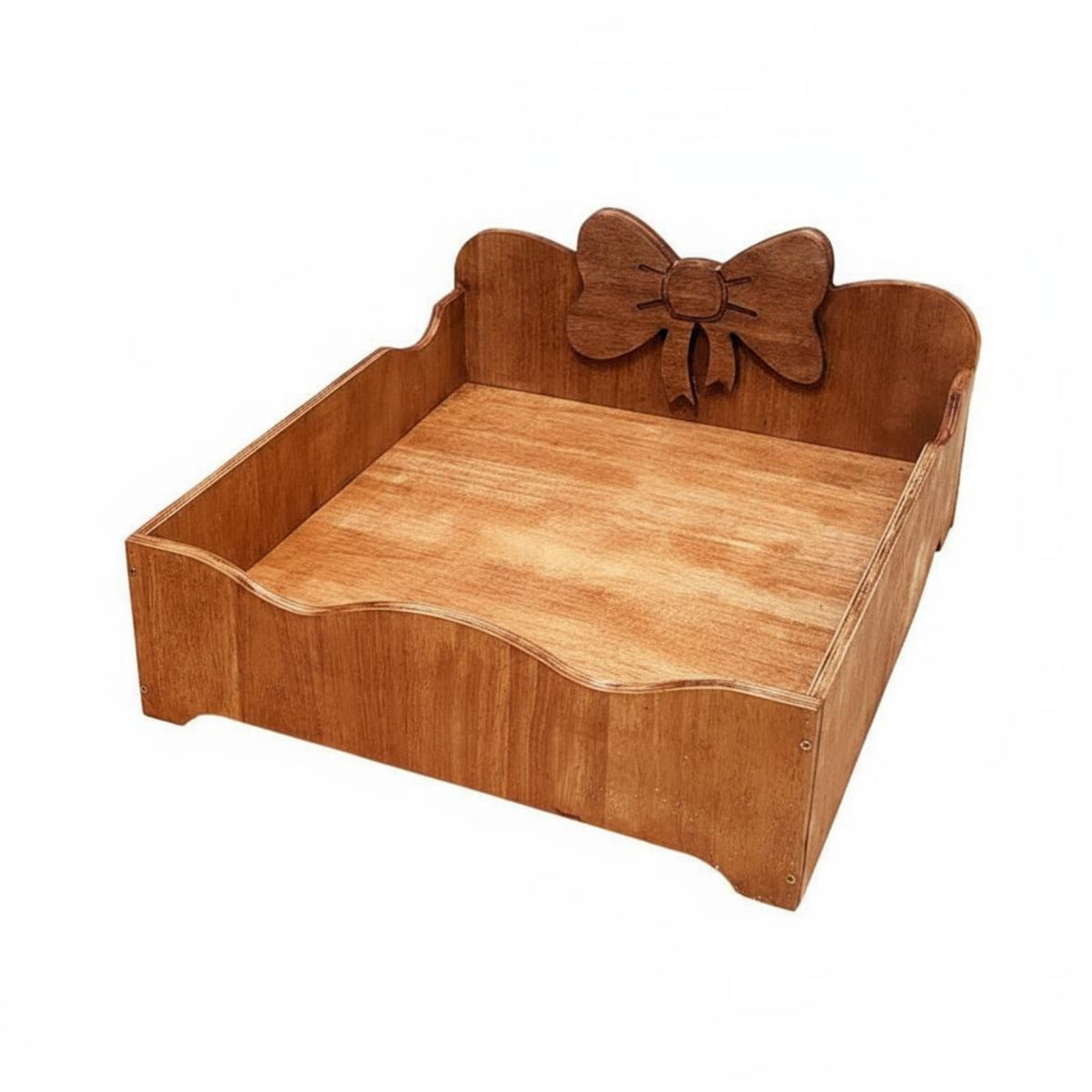 Wooden Feline Bed Cute Ribbon Small Dog Bed Retro Design for Felines