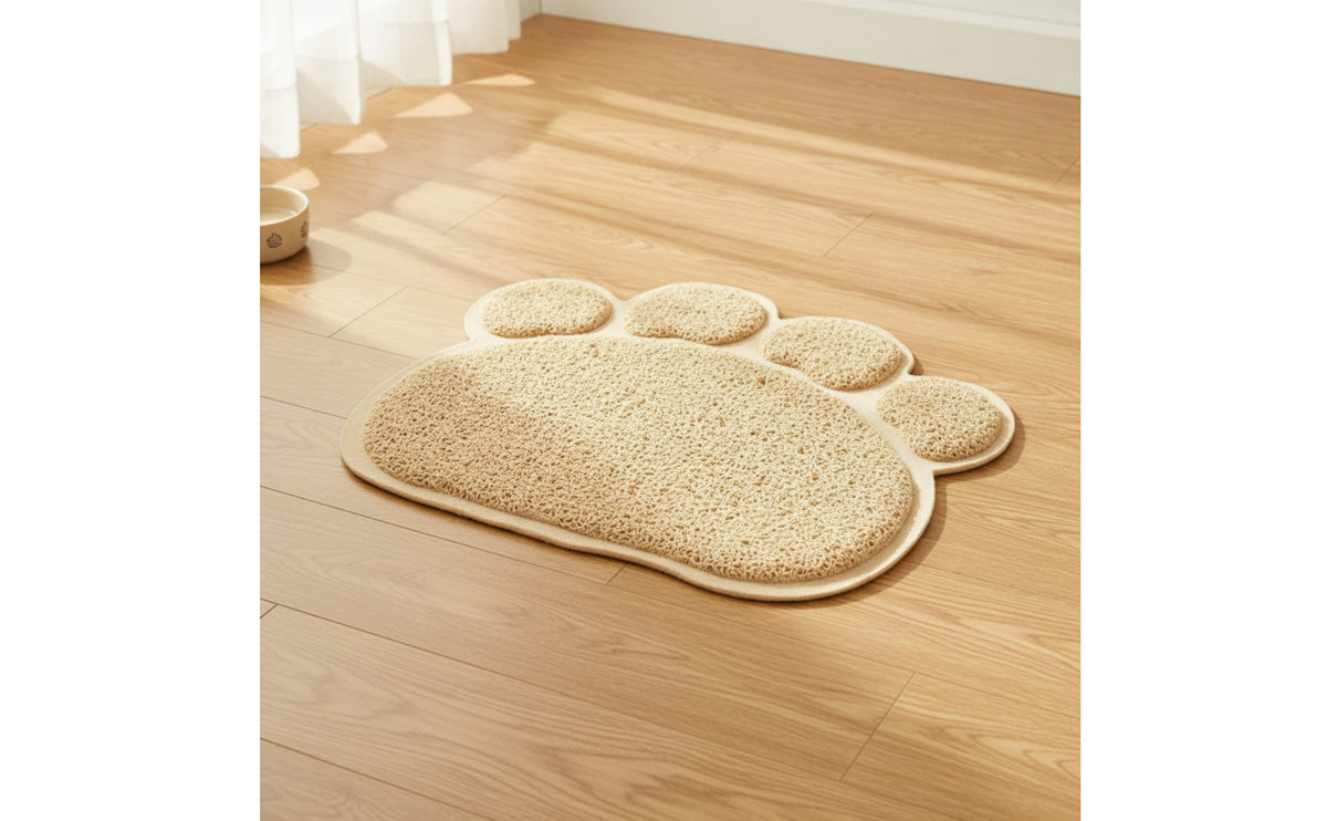 Easy to Clean Cat Litter Mat Washable Paw-Shaped Litter Mat Non-Slip for Apartments