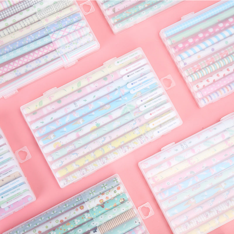 Creative 10-Color Gel Pen Set for Students, 0.5mm Fine Point