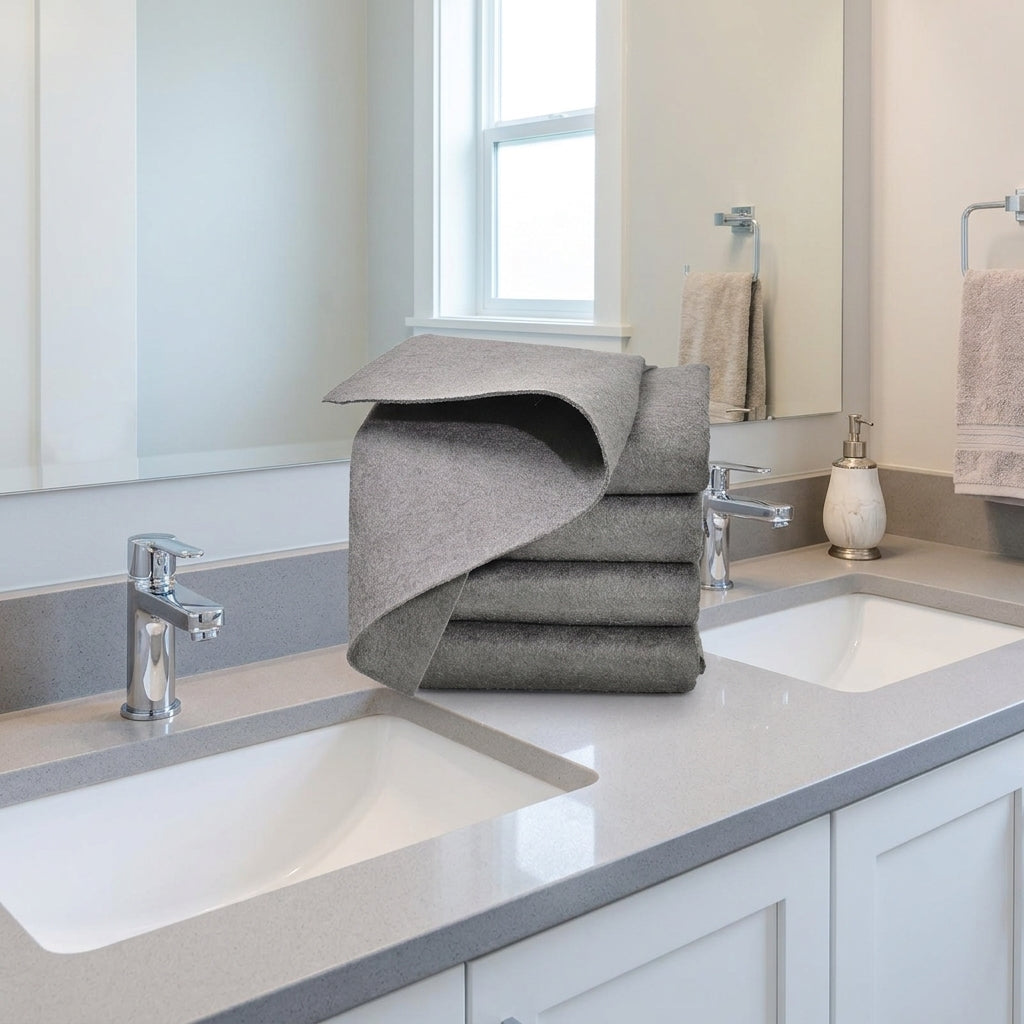 Thickened Magic Cleaning Cloth, Microfibre Cloth, Magic Wipe Bathroom Drying, Without Streaks, Lint-wicking Absorbent 5-Pack