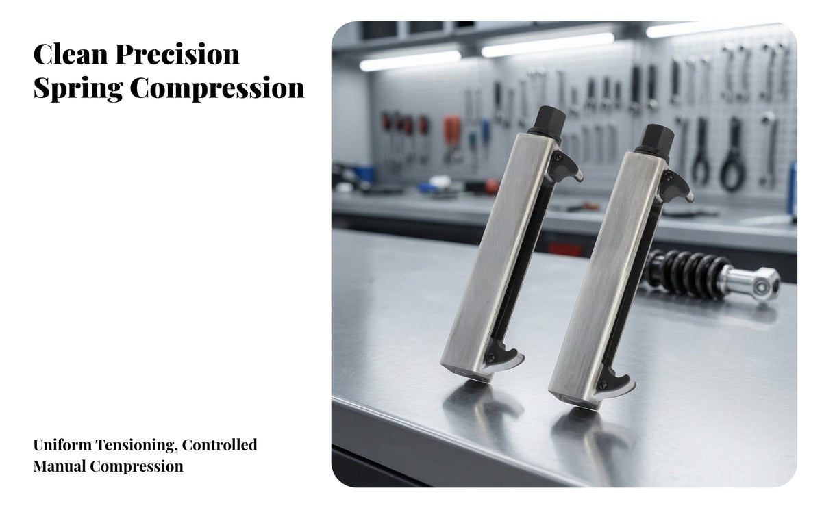 2 Pieces Manual Spring Compressor | Motorcycle Coil Spring Compressor, Threaded Adjustment Section, for shock Maintenance