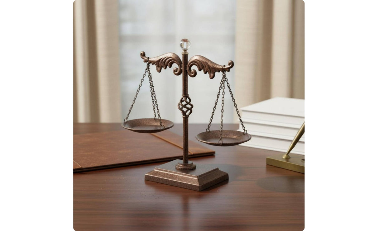 Vintage Cast Iron Scale Antique Finish Decorative Balance Scale Gift Idea Vintage Balance Sculpture for Entryway