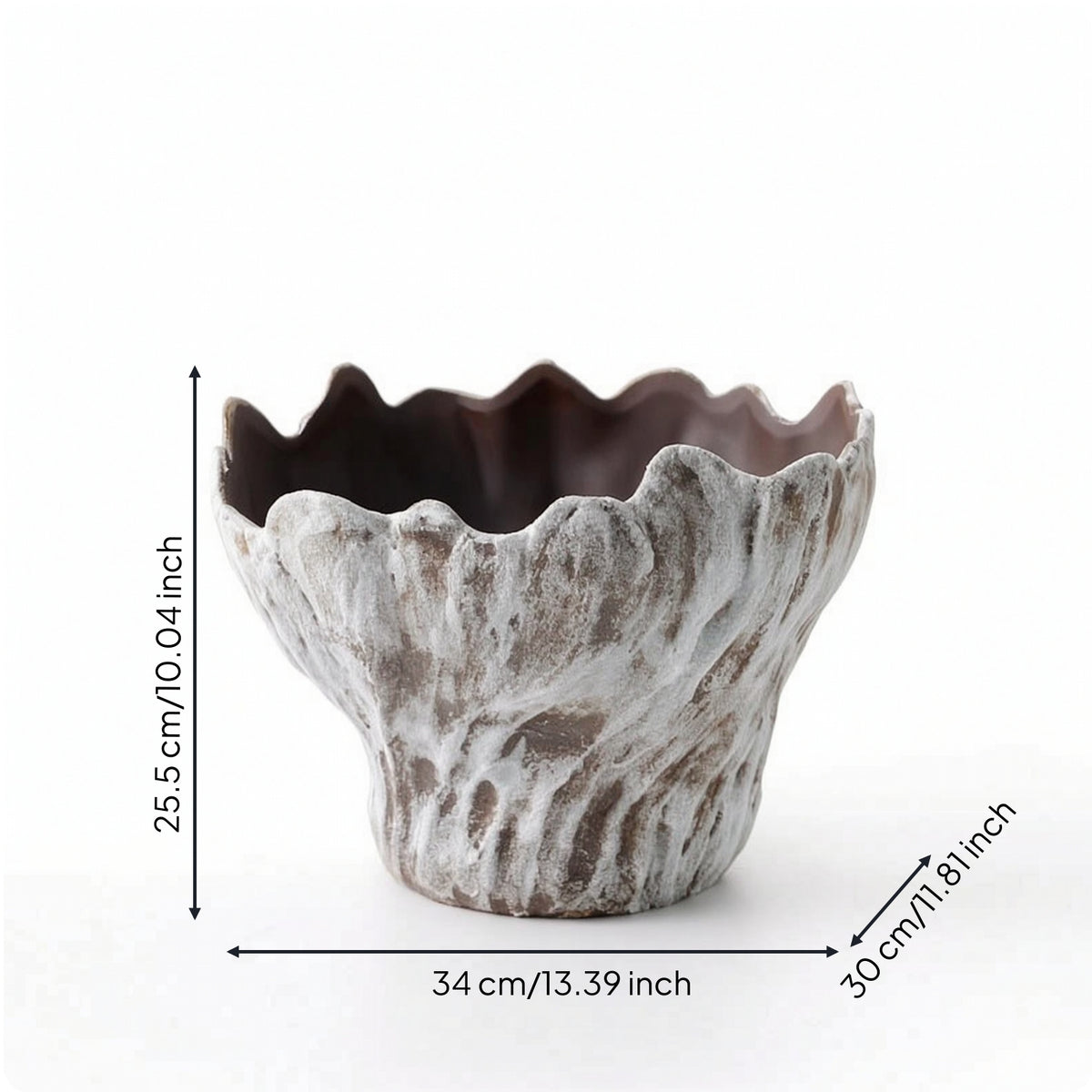 Ceramic Vase Hand-Painted Decorative Vase Vessel Distressed Textured for Decorators, Living Room, Entryway