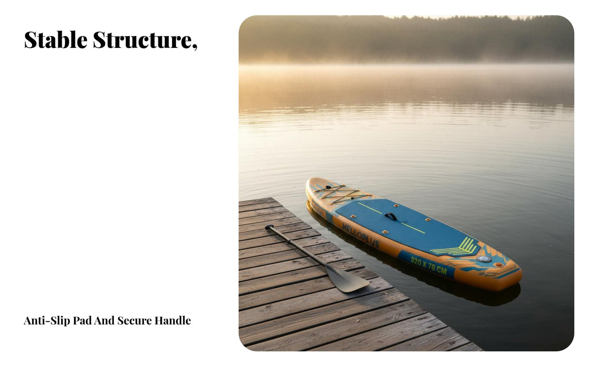 Inflatable Upright Paddle Board Stable and Sturdy PVC Paddleboard Inflatable Stand-up Paddleboard Board Kit Lightweight Portable