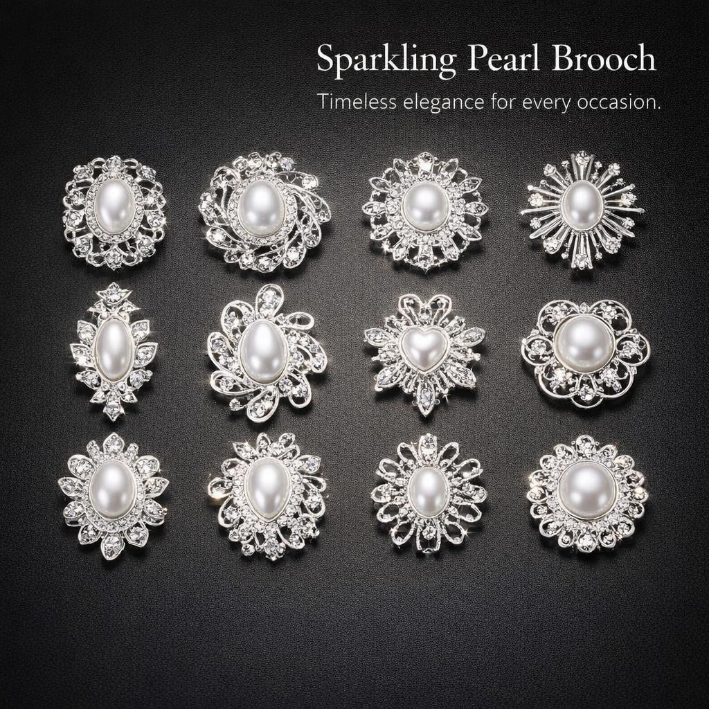 Rhinestone Pearl Brooch Set for Women, Floral Brooch for Special Occasions, Decorative Pins for Scarf, Imitation Pearl Brooch for Craft Hobbyist