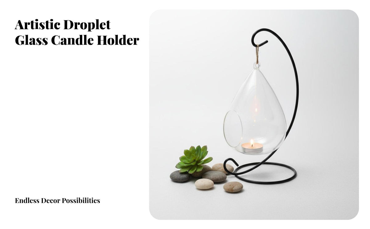 Multifunctional Teardrop Glass Terrarium Elegant Design Succulent Glass Planter Lightweight for DIY Enthusiasts, Indoor, Living Room, Office