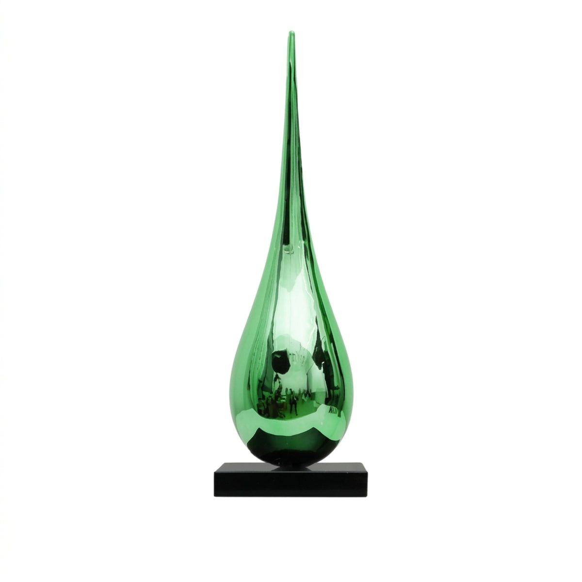 Teardrop Sculpture Sleek Sculpture with Marble Base Minimalistic Sculptural Decorative Piece for Living Room, Office Lobby