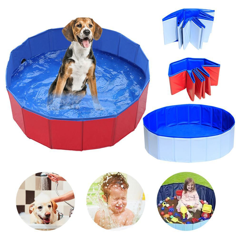 Foldable PVC Pet Swimming Pool for Dogs and Cats, Portable Bathing Tub