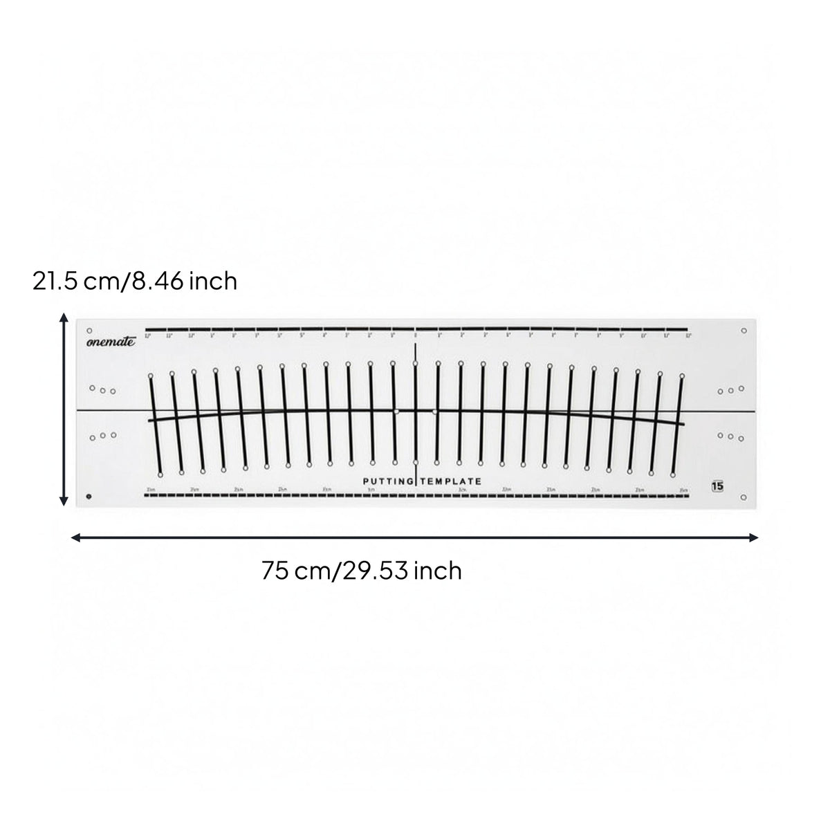 Alignment Markings Golf Putting Template Hole Points Rectangular Putting Guide Flat Polypropylene Practice Template Lightweight